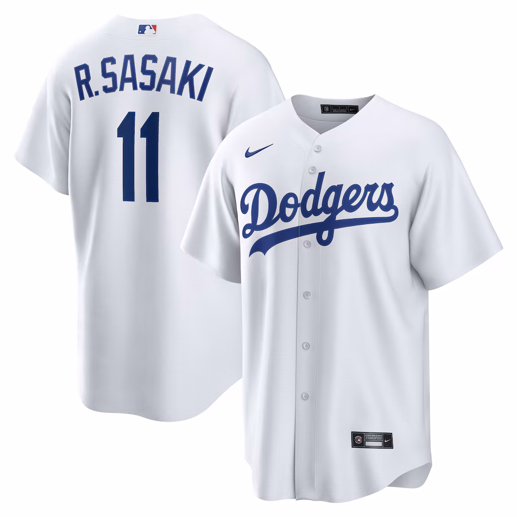 Men's Los Angeles Dodgers Rōki Sasaki Nike White Replica Jersey - ujerseystore