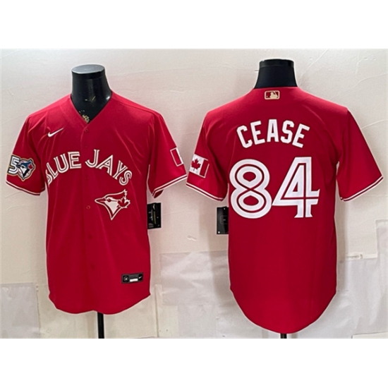 Men's Toronto Blue Jays #84 Dylan Cease Red 50 Seasons Stitched Baseball Jersey - Ujersey