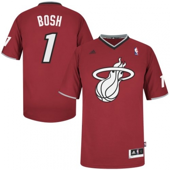 Men's Adidas Miami Heat #1 Chris Bosh Swingman Red 2013 Christmas Day NBA Jersey - Ujersey