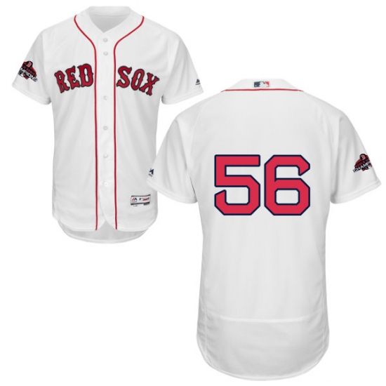Men's Majestic Boston Red Sox #56 Joe Kelly White Home Flex Base Authentic Collection 2018 World Series Champions MLB Jersey - Ujersey