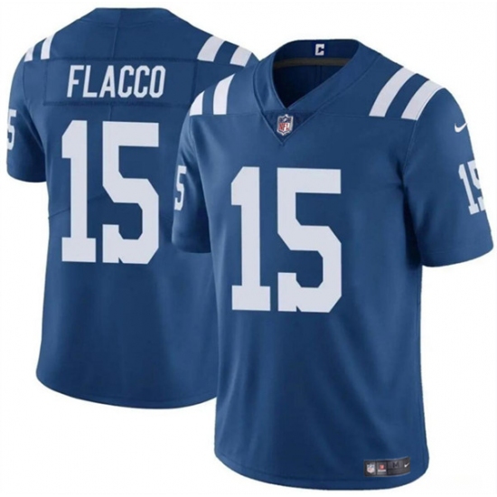 Men's Indianapolis Colts #15 Joe Flacco Blue Vapor Limited Football Stitched Jersey - Ujersey