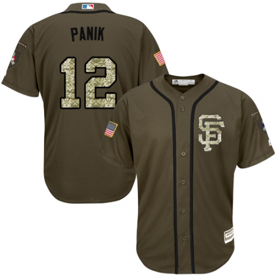 Youth Majestic San Francisco Giants #12 Joe Panik Authentic Green Salute to Service MLB Jersey - Ujersey