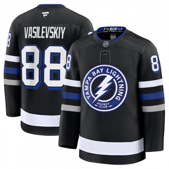 Men's Tampa Bay Lightning #88 Andrei Vasilevskiy Black 2024-25 Alternate Stitched Hockey Jersey - Ujersey