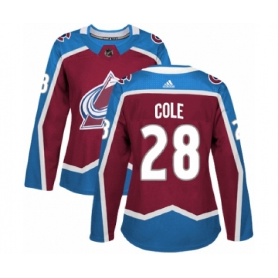 Women's Adidas Colorado Avalanche #28 Ian Cole Premier Burgundy Red Home NHL Jersey - Ujersey