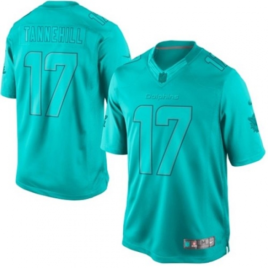 Men's Nike Miami Dolphins #17 Ryan Tannehill Aqua Green Drenched Limited NFL Jersey - Ujersey