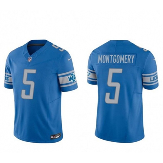 Men's Detroit Lions #5 David Montgomery Blue 2023 F.U.S.E. Vapor Untouchable Limited Stitched Jersey - Ujersey