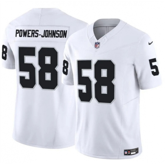 Men's Las Vegas Raiders #58 Jackson Powers-Johnson White 2025 F.U.S.E. Vapor Untouchable Limited Football Stitched Jersey - Ujersey