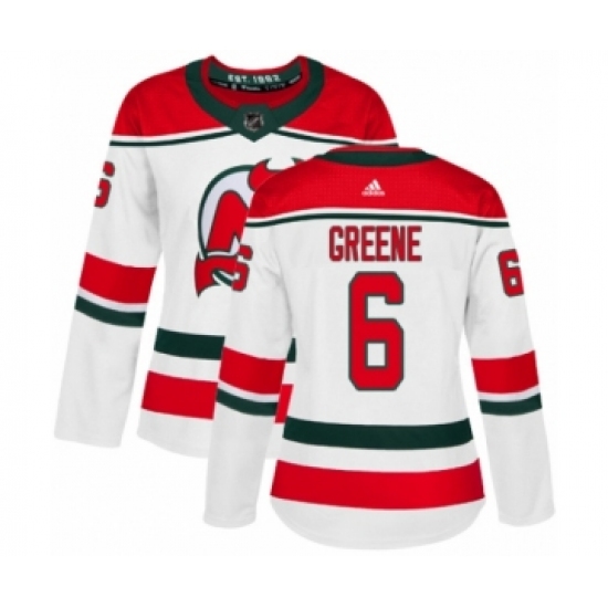 Women's Adidas New Jersey Devils #6 Andy Greene Authentic White Alternate NHL Jersey - Ujersey