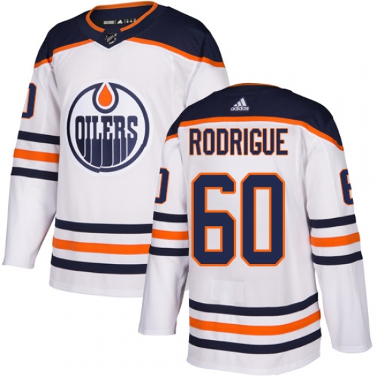 Youth Adidas Edmonton Oilers #60 Olivier Rodrigue Authentic White Away NHL Jersey - Ujersey