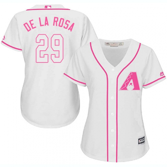 Women's Majestic Arizona Diamondbacks #29 Jorge De La Rosa Authentic White Fashion MLB Jersey - Ujersey