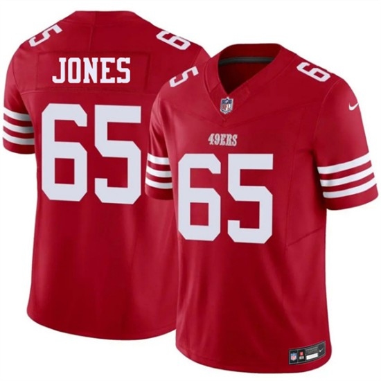 Men's San Francisco 49ers #65 Robert Jones Red 2026 F.U.S.E. Vapor Untouchable Limited Football Stitched Jersey - Ujersey