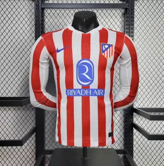 Soccer Jersey Atletico Madrid Home Long Sleeve Shirt 2025/26 - U-jersey