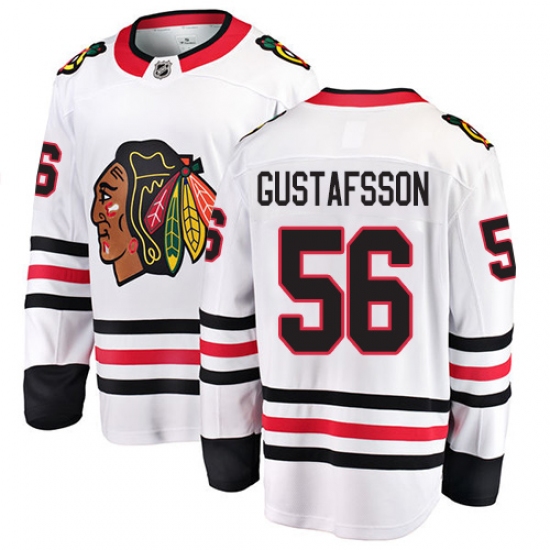 Youth Chicago Blackhawks #56 Erik Gustafsson Fanatics Branded White Away Breakaway NHL Jersey - Ujersey