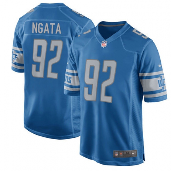 Men's Nike Detroit Lions #92 Haloti Ngata Game Light Blue Team Color NFL Jersey - Ujersey