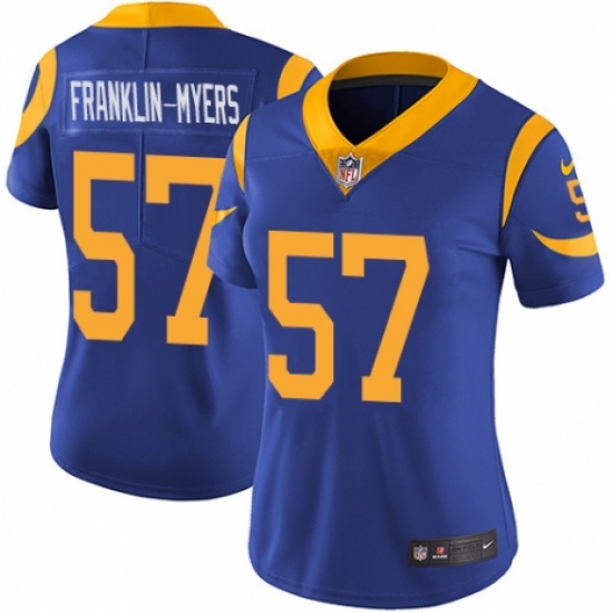 Women's Nike Los Angeles Rams #57 John Franklin-Myers Royal Blue Alternate Vapor Untouchable Elite Player NFL Jersey - Ujersey