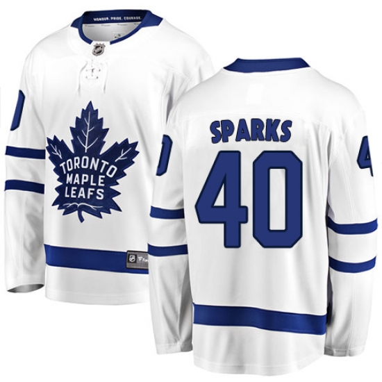 Men's Toronto Maple Leafs #40 Garret Sparks Fanatics Branded White Away Breakaway NHL Jersey - Ujersey