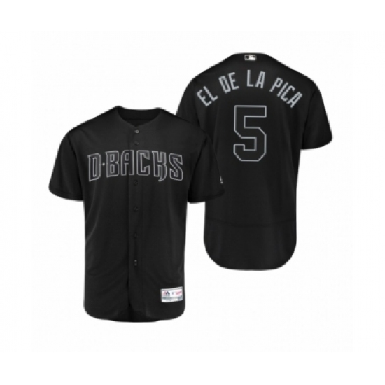 Men's Arizona Diamondbacks #5 Eduardo Escobar El De La Pica Black 2019 Players' Weekend Authentic Jersey - Ujersey