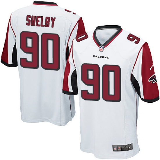 Men's Nike Atlanta Falcons #90 Derrick Shelby Game White NFL Jersey - Ujersey