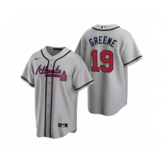 Men's Atlanta Braves #19 Shane Greene Nike Gray 2020 Replica Road Jersey - Ujersey