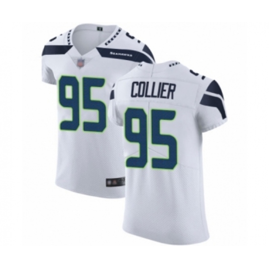 Men's Seattle Seahawks #95 L.J. Collier White Vapor Untouchable Elite Player Football Jersey - Ujersey