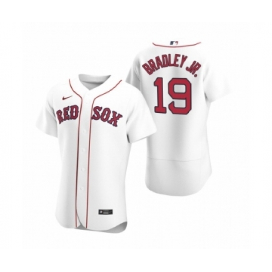 Men Boston Red Sox #19 Jackie Bradley Jr. Nike White Authentic 2020 Home Jersey - Ujersey