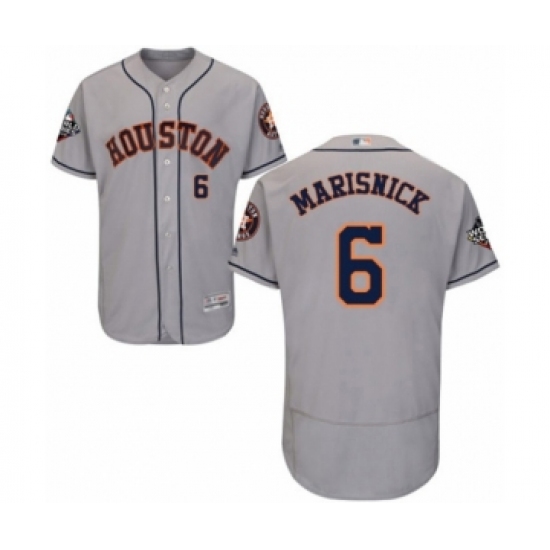 Men's Houston Astros #6 Jake Marisnick Grey Road Flex Base Authentic Collection 2019 World Series Bound Baseball Jersey - Ujersey