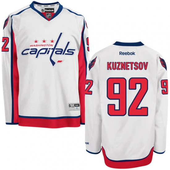 Men's Reebok Washington Capitals #92 Evgeny Kuznetsov Authentic White Away NHL Jersey - Ujersey