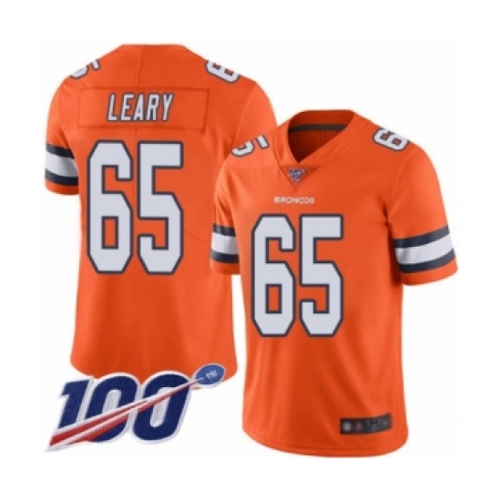 Men's Denver Broncos #65 Ronald Leary Limited Orange Rush Vapor Untouchable 100th Season Football Jersey - Ujersey