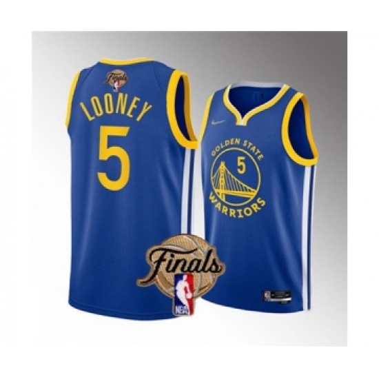 Men's Golden State Warriors #5 Kevon Looney 2022 Blue NBA Finals Stitched Jersey - Ujersey