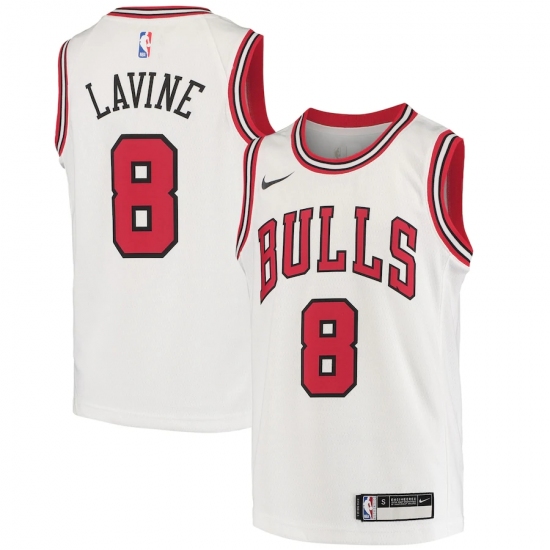 Youth Chicago Bulls #8 Zach LaVine Nike White 2020-21 Swingman Jersey - Ujersey