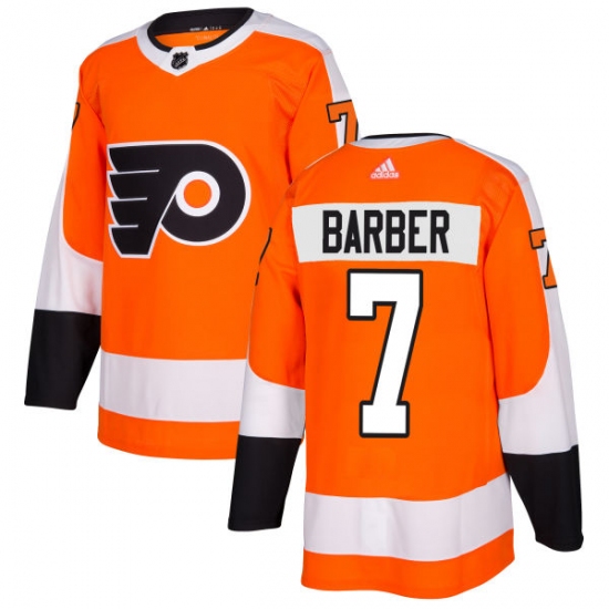 Men's Adidas Philadelphia Flyers #7 Bill Barber Premier Orange Home NHL Jersey - Ujersey