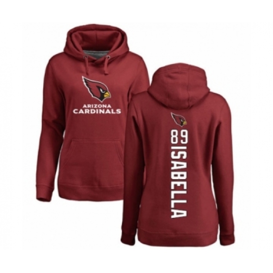 Football Women's Arizona Cardinals #89 Andy Isabella Maroon Backer Pullover Hoodie - Ujersey