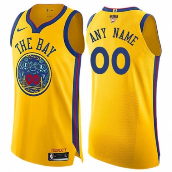 Youth Nike Golden State Warriors Customized Swingman Gold 2018 NBA Finals Bound NBA Jersey - City Edition - Ujersey