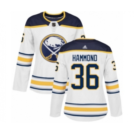 Women's Buffalo Sabres #36 Andrew Hammond Authentic White Away Hockey Jersey - Ujersey