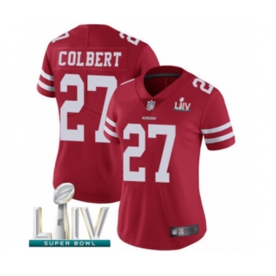 Women's San Francisco 49ers #27 Adrian Colbert Red Team Color Vapor Untouchable Limited Player Super Bowl LIV Bound Football Jersey - Ujersey