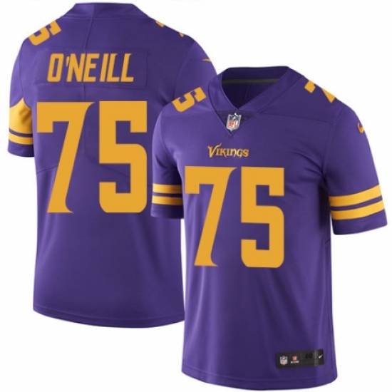 Men's Nike Minnesota Vikings #75 Brian O'Neill Limited Purple Rush Vapor Untouchable NFL Jersey