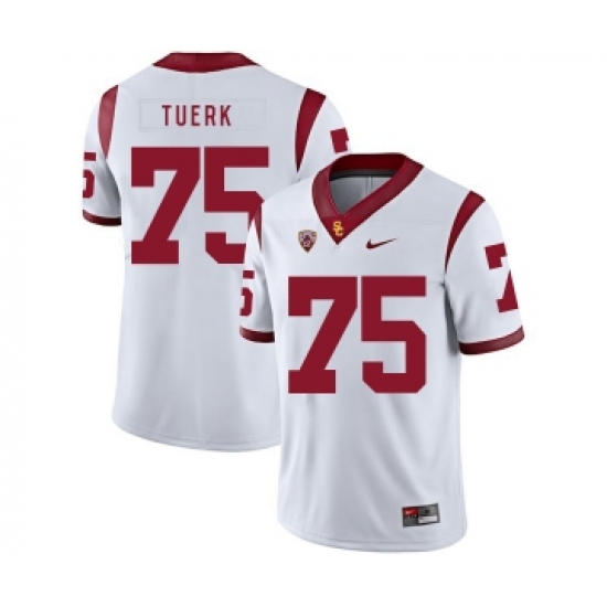 USC Trojans 75 Max Tuerk White College Football Jersey - Ujersey