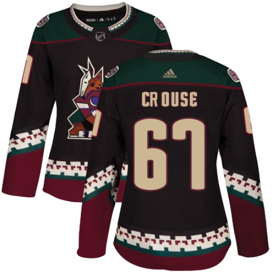 Women's Adidas Arizona Coyotes #67 Lawson Crouse Authentic Black Alternate NHL Jersey