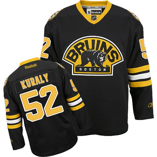 Youth Reebok Boston Bruins #52 Sean Kuraly Premier Black Third NHL Jersey - Ujersey