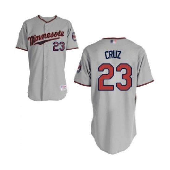 Men's Minnesota Twins #23 Nelson Cruz Authentic Grey Road Cool Base Baseball Jersey - Ujersey