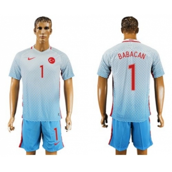 Turkey #1 Babacan Away Soccer Country Jersey