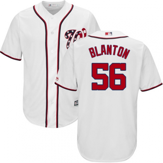 Youth Majestic Washington Nationals #56 Joe Blanton Authentic White Home Cool Base MLB Jersey - Ujersey