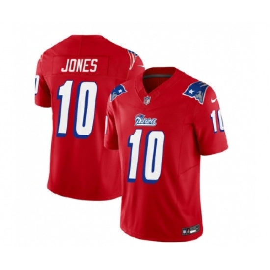 Men's Nike New England Patriots #10 Mac Jones Red 2023 F.U.S.E. Vapor Limited Football Stitched Jersey - Ujersey