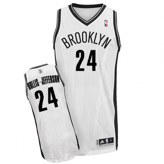 Men's Adidas Brooklyn Nets #24 Rondae Hollis-Jefferson Authentic White Home NBA Jersey - Ujersey