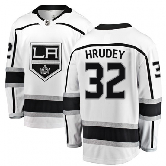 Men's Los Angeles Kings #32 Kelly Hrudey Authentic White Away Fanatics Branded Breakaway NHL Jersey - Ujersey