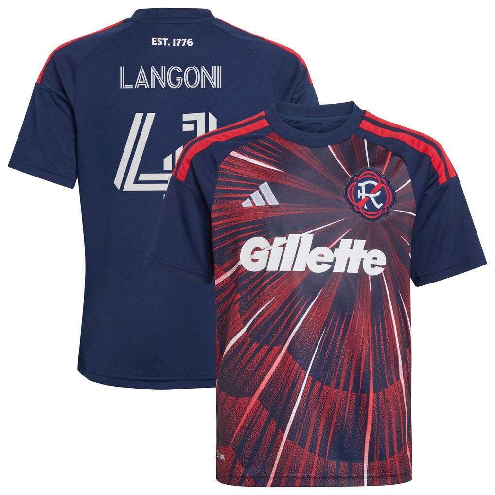Youth New England Revolution Luca Langoni adidas Blue 2026 Independence Day Replica Jersey - Ujersey