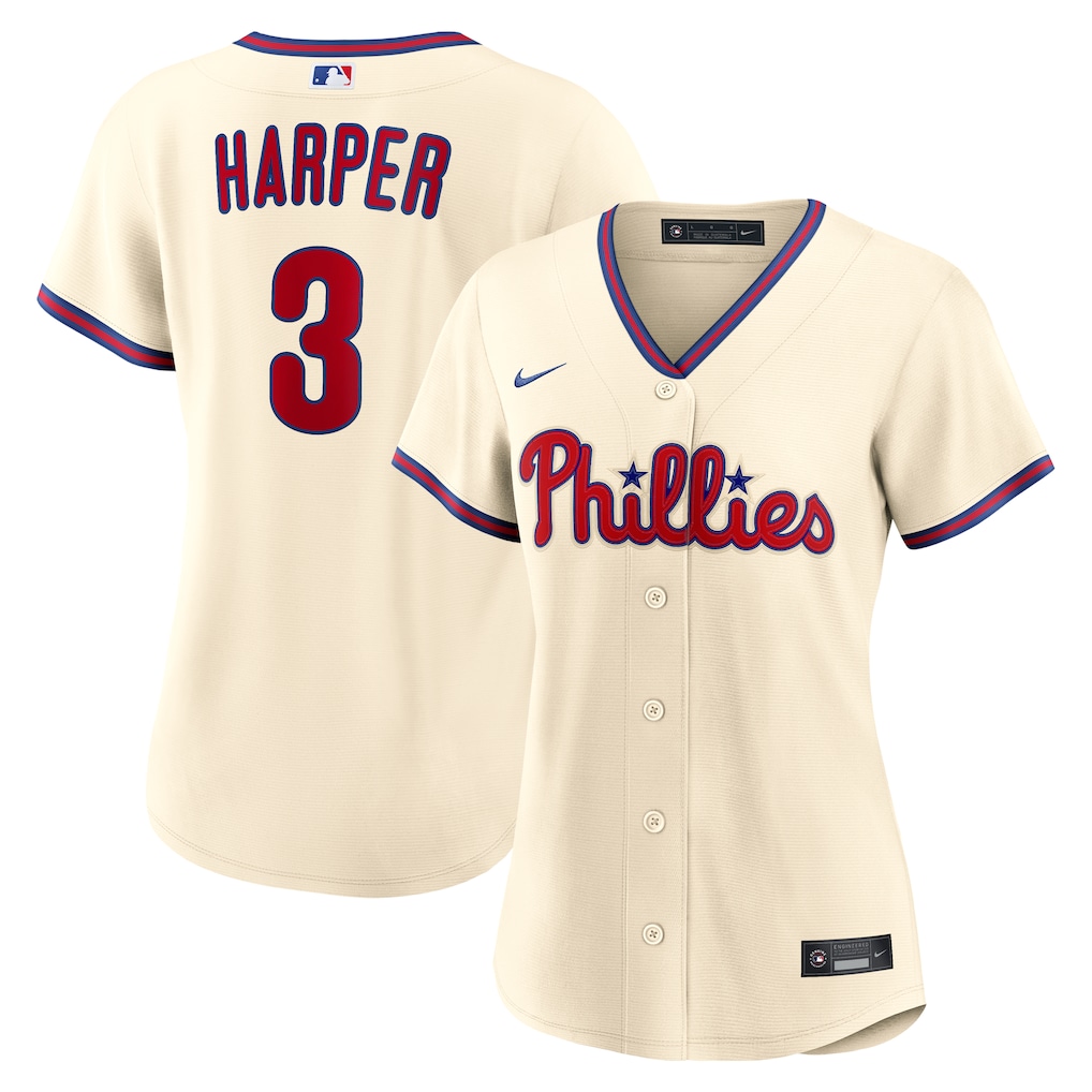 Women's Philadelphia Phillies Bryce Harper Nike Cream Alternate Replica Jersey - Ujersey
