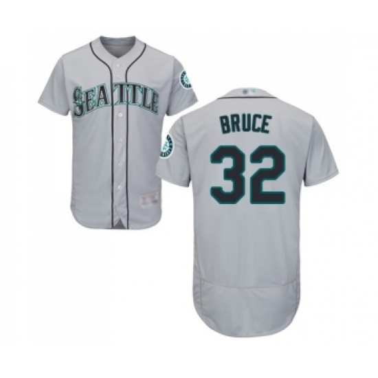 Men's Seattle Mariners #32 Jay Bruce Grey Road Flex Base Authentic Collection Baseball Jersey - Ujersey