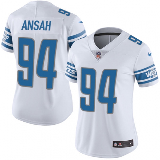 Women's Nike Detroit Lions #94 Ziggy Ansah Elite White NFL Jersey - Ujersey