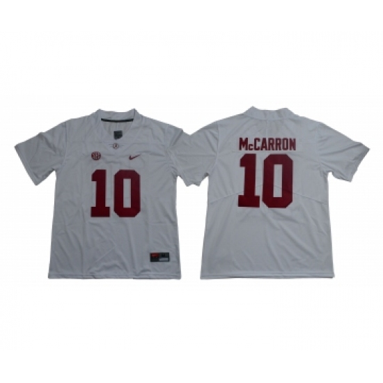 Alabama Crimson Tide 10 A.J. McCarron White Nike College Football Jersey - Ujersey